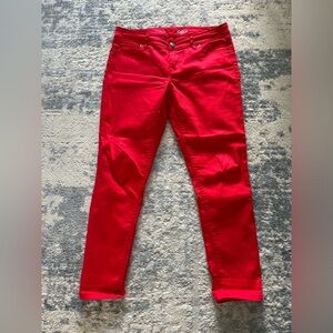 The Limited Bright Red Skinny Ankle 678 Jeans 8 Reg